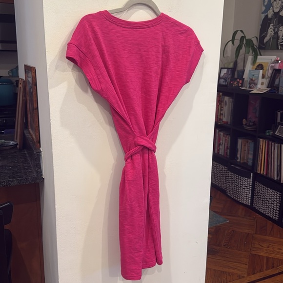 J. Crew Factory Knit tie-waist fuchsia hot pink dress small new with tags - Picture 9 of 10